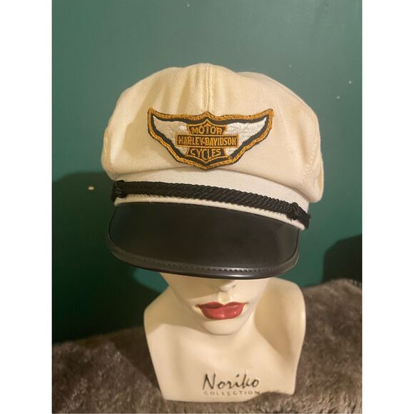Vintage White Harley Davidson Cap Hat Large Made in USA - Picture 4 of 13